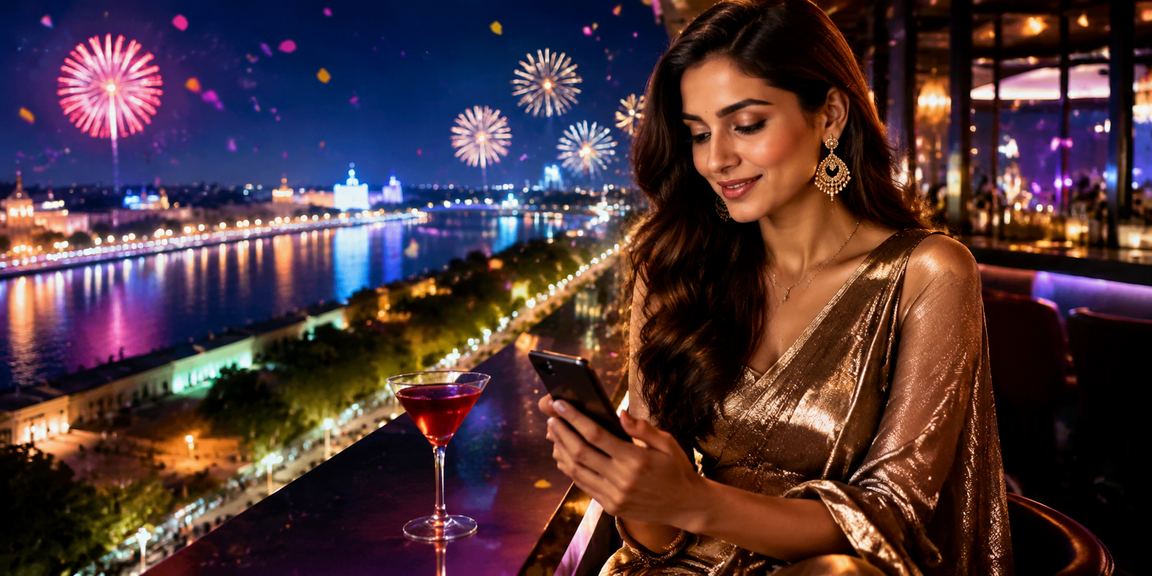 Mobile user enjoying rummy and casino games at Ahmedabad Riverfront
